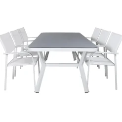 Matgrupp Venture Home Virya 160x90 med 6 Santorini Stapelstolar