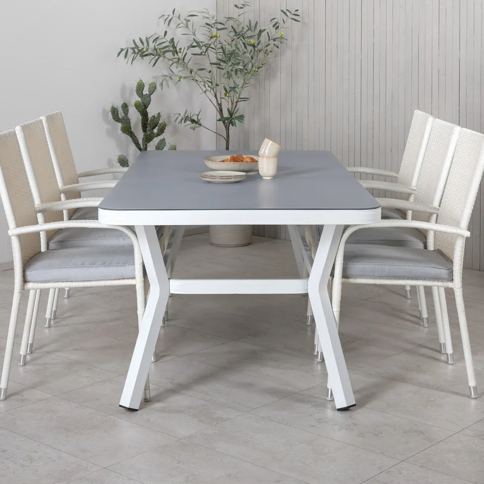 Matgrupp Venture Home Virya 160x90 med 6 Anna Matstolar