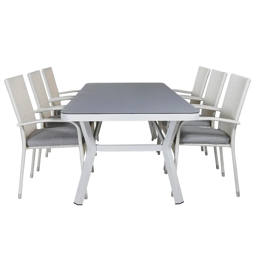 Matgrupp Venture Home Virya 160x90 med 6 Anna Matstolar