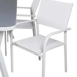 Matgrupp Venture Home Vyn Vit med 4 Samba Stapelbara Matstolar