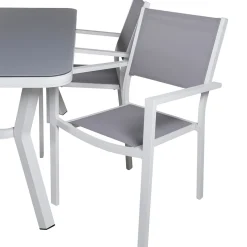 Matgrupp Venture Home Vyn Vit med 4 Curz Stapelbara Matstolar