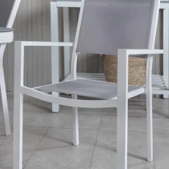 Matgrupp Venture Home Vyn Vit med 4 Curz Stapelbara Matstolar