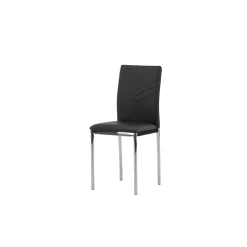 Matstol Venture Home Lily Svart Stol med Kromade Stålben 2 st