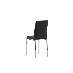 Matstol Venture Home Lily Svart Stol med Kromade Stålben 2 st