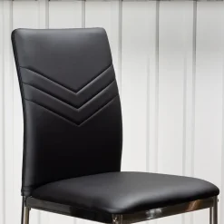 Matstol Venture Home Lily Svart Stol med Kromade Stålben 2 st