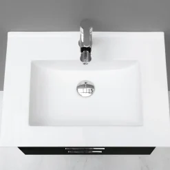 Möbelpaket 4AQUA Slim Svart Ek 60 med Lådor och Spegelskåp