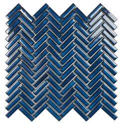 Mosaik Lhådös Fishbone Blue Glossy cm