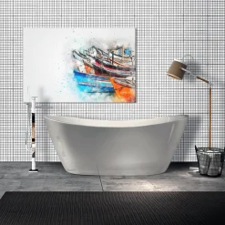 Mosaik Line Vit/Ret Blank 3x3 cm
