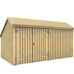 Multi Trädgårdshus 10,5 m² - 2 moduler med dubbeldörr och stängd framsida