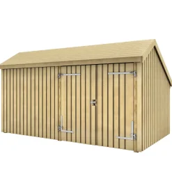 Multi Trädgårdshus 10,5 m² - 2 moduler med dubbeldörr och stängd framsida