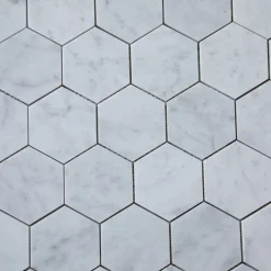 Natursten ArtStone Bianco Carrara C Hexagon Polerad 5x5 cm