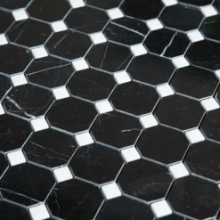 Natursten ArtStone Nero Marquina Octagon Polerad 5x5 cm