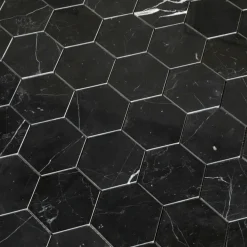 Natursten ArtStone Nero Marquina Hexagon Polerad 5x5 cm