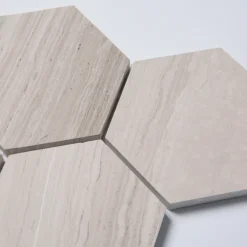 Natursten ArtStone Woodlight Gravin Hexagon Polerad 10x10 cm