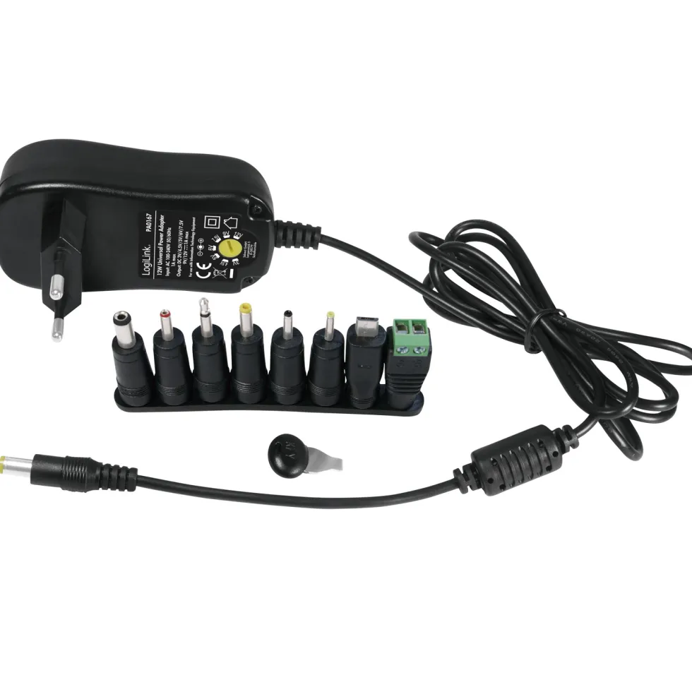 Nätadapter LogiLink 230V - 3-12V 1A 12W