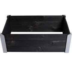 Odlingslåda Hortus Trä Grundmålad Svart 33x93x53 Med Metallhörn