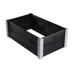 Odlingslåda Hortus Trä Grundmålad Svart 33x93x53 Med Metallhörn