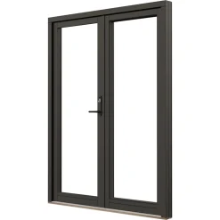 Parfönsterdörr NorDan Svanenmärkt NTech Helglasad Aluminium BlackLine Svart