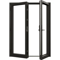 Parfönsterdörr NorDan Svanenmärkt NTech Helglasad Aluminium BlackLine Svart