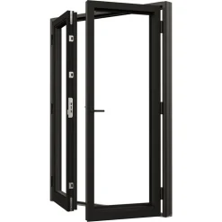 Parfönsterdörr NorDan Svanenmärkt NTech Helglasad Aluminium BlackLine Svart