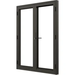 Parfönsterdörr NorDan Svanenmärkt NTech Helglasad Aluminium BlackLine Svart