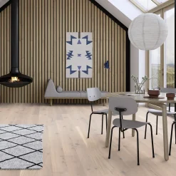 Parkettgolv Boen Ek Vivo 1-Stav Pale White Borstad Ultra Matt Lack