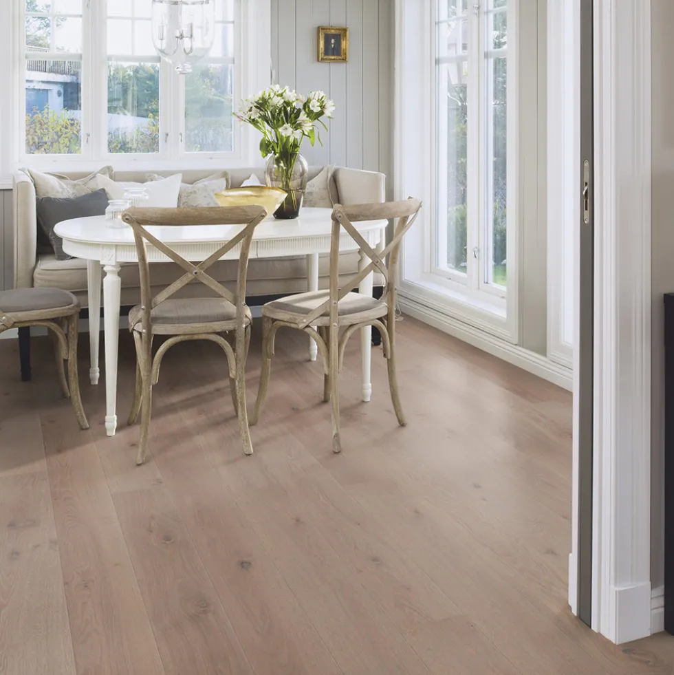 Parkettgolv Boen Ek Vivo 1-Stav Warm Grey Borstad Ultra Matt Lack