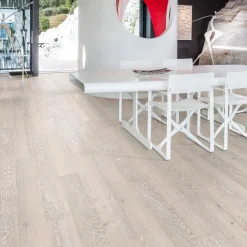 Parkettgolv Kährs Nouveau Snow Vit Mattlack Borstad Ek 2266 mm 1-stav