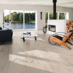 Parkettgolv Kährs Nouveau Snow Vit Mattlack Borstad Ek 2266 mm 1-stav