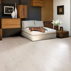 Parkettgolv Kährs Nouveau Snow Vit Mattlack Borstad Ek 2266 mm 1-stav