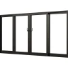 Parskjutdörr NorDan Svanenmärkt NTech Aluminium 4-Delad BlackLine Svart