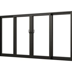 Parskjutdörr NorDan Svanenmärkt NTech Aluminium 4-Delad BlackLine Svart