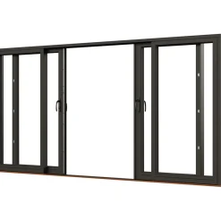 Parskjutdörr NorDan Svanenmärkt NTech Aluminium 4-Delad BlackLine Svart