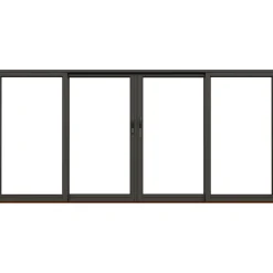 Parskjutdörr NorDan Svanenmärkt NTech Aluminium 4-Delad BlackLine Svart