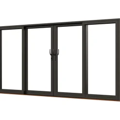 Parskjutdörr NorDan Svanenmärkt NTech Aluminium 4-Delad BlackLine Svart