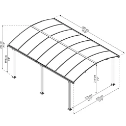 Paviljong Canopia by Palram Tucson Hardtop 3,6 x 5 m