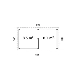 Paviljong Palmako Lenna 16,6 m2 Set 310
