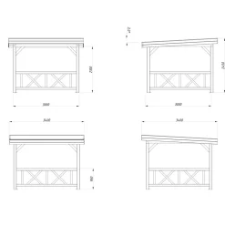 Paviljong Palmako Lenna 8,3 m2 Set 301