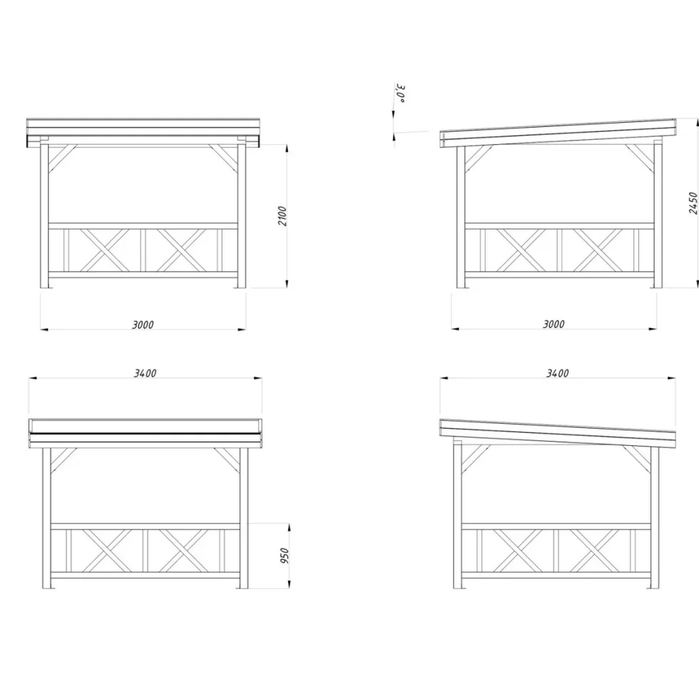 Paviljong Palmako Lenna 8,3 m2 Set 301