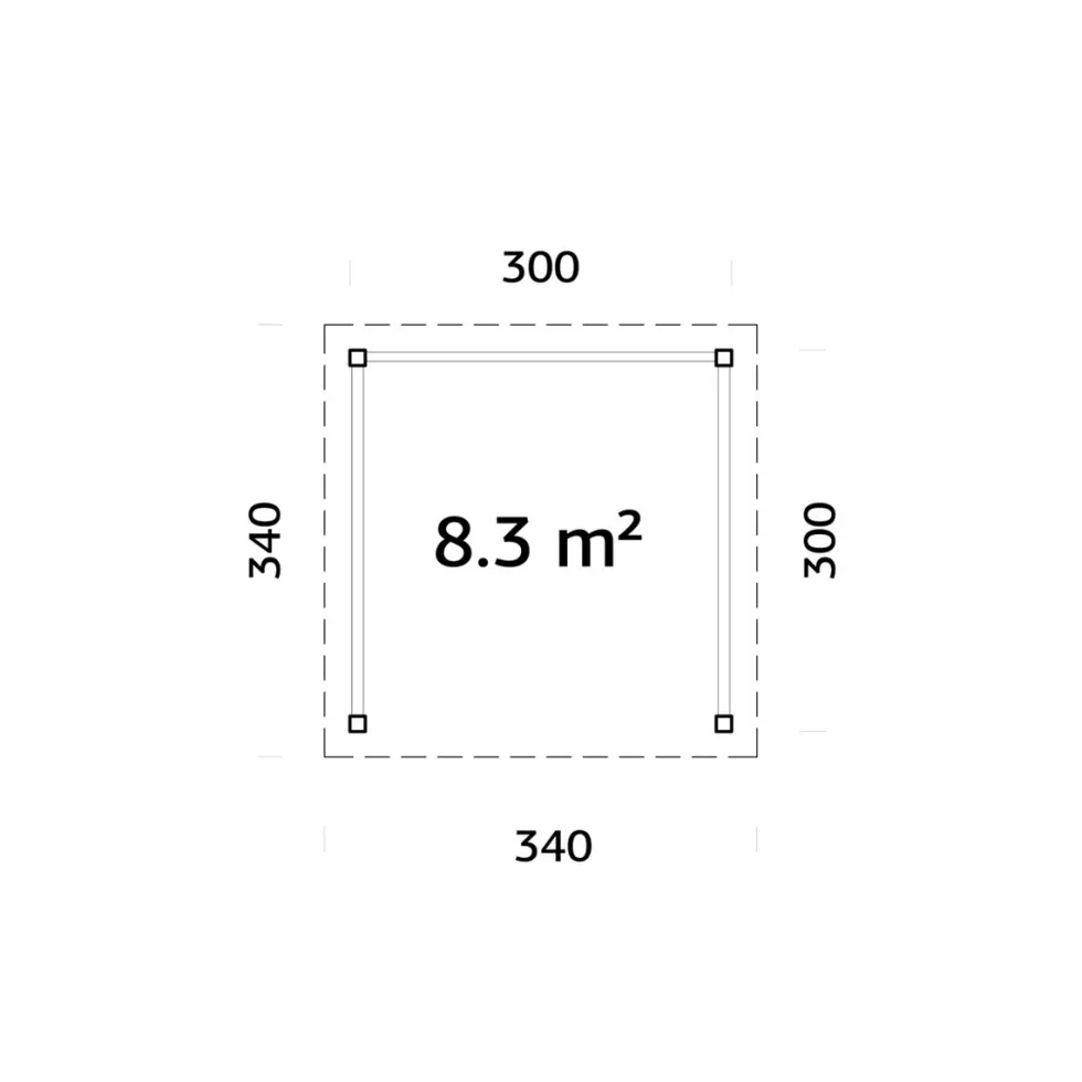 Paviljong Palmako Lenna 8,3 m2 Set 301