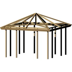 Paviljong PLUS Grundset 387x387x294 cm