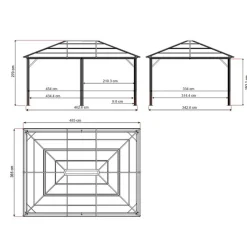 Pergola gop Meridien 18 m² för Altan Inkl Myggnät