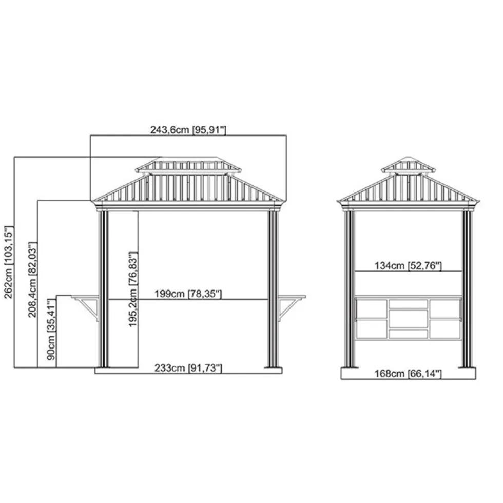 Pergola gop Messina BBQ 5 m² Paviljong för Uteplats