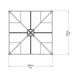 Pergola gop Palermo 3000 13 m² med Takventil