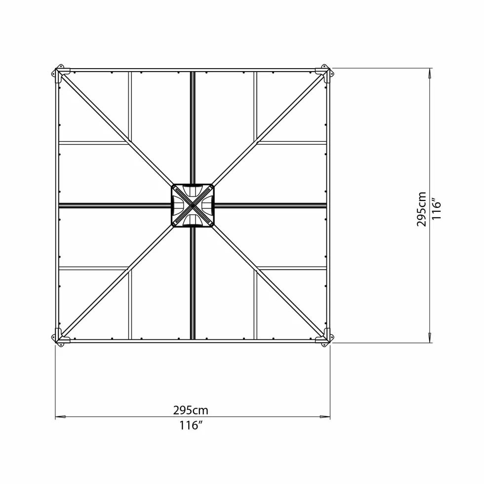 Pergola gop Palermo 3000 13 m² med Takventil