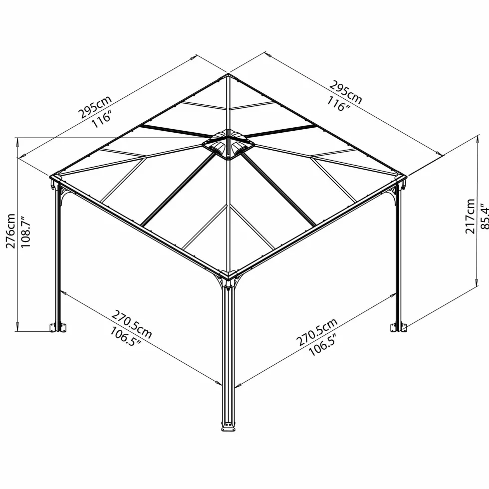 Pergola gop Palermo 3000 13 m² med Takventil
