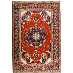 Persisk Matta Arkiio Tabriz Patina Röd/Mörkblå 195x295