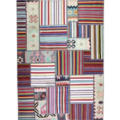 Persisk Patchworkmatta Arkiio Kelim Flerfärgad 164x232