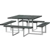 Picknickbord Hortus Nonwood Antracit Galvaniserad Ram 8 Personer