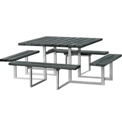 Picknickbord Hortus Nonwood Antracit Galvaniserad Ram 8 Personer